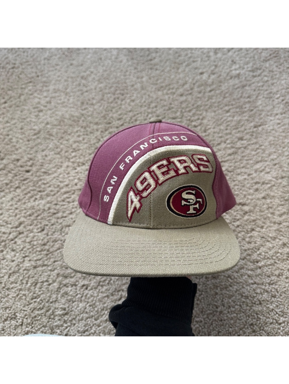 Vintage SF Forty Niners 49ers Embroidered Snapback Cap, by Lee Sport x Nutmeg